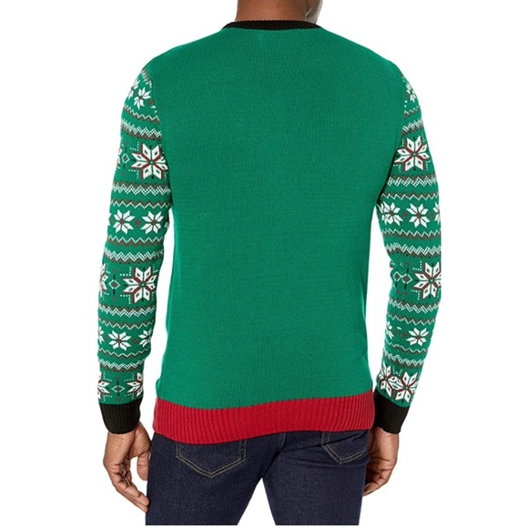 Men's Ugly Christmas Holiday Party Beer Santa Crewneck Sweater | Size S NWT - Picture 3 of 7